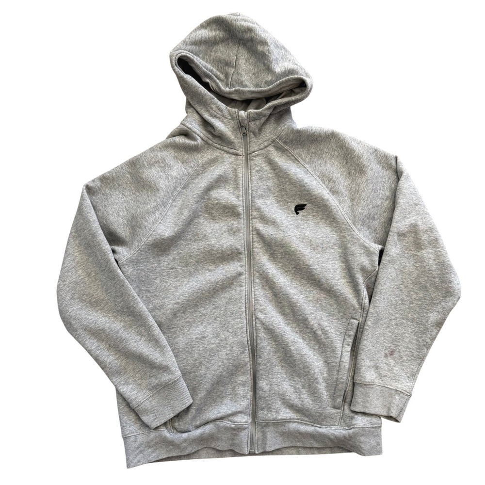 Fabletics Grey Heather‎ Full Zip Raglan Fleece Hoodie Sweatshirt Womens Large